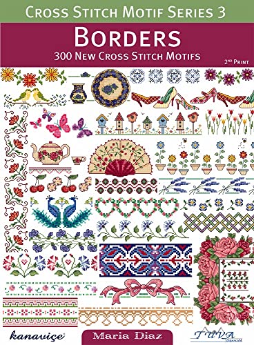 Book cover featuring various cross stitch floral, geometric, and decorative border motifs on white.