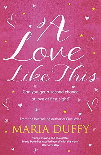 Pink book cover with white script reading "A Love Like This" and scattered hearts.