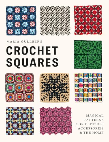 Book cover displaying nine colorful, patterned crochet square designs.