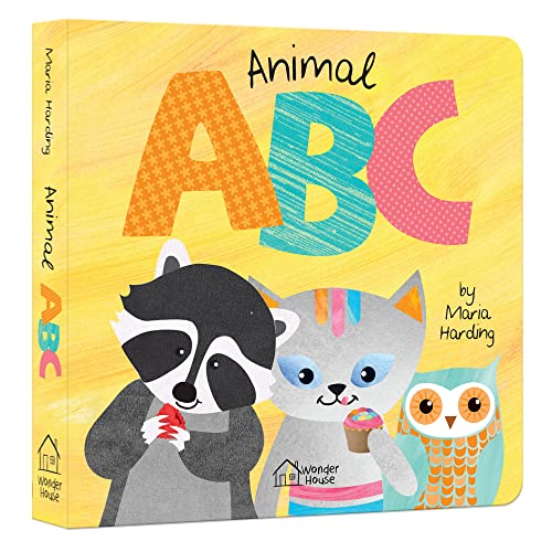 Children’s board book cover with raccoon, kitten, and owl illustrations.