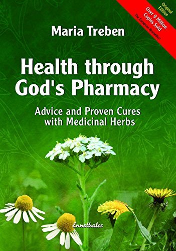 Book cover: "Health Through God's Pharmacy" with medicinal herbs imagery.