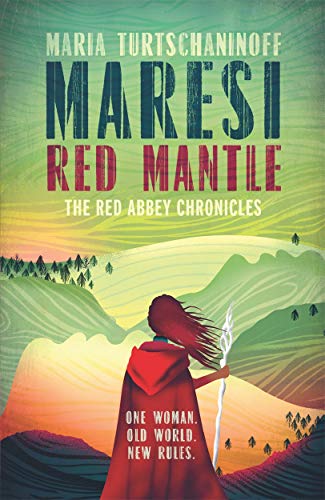 Book cover: woman in red cloak overlooking a hilly landscape.