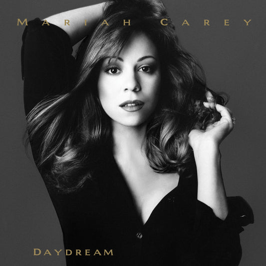 Black and white portrait of Mariah Carey for the "Daydream" album.