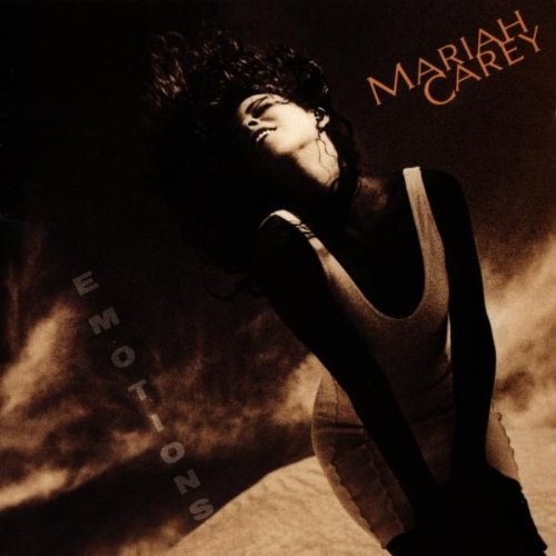 Mariah Carey album cover, "Emotions," featuring a sepia-toned portrait.