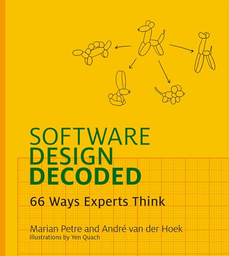 Book cover: "Software Design Decoded" with balloon dog illustrations.