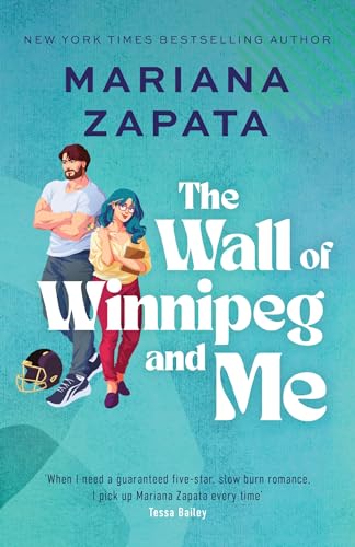 Book cover: couple, football helmet, teal and blue watercolor background.