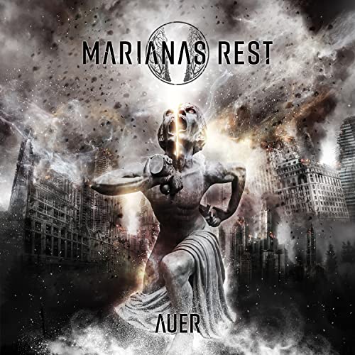 Album cover for Marianas Rest - Auer, featuring a distressed statue in ruins.