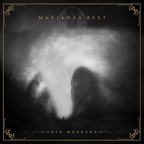 Dark, atmospheric album cover for "Marianas Rest - Fata Morgana" with a lone figure.