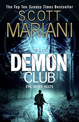 Book cover: dark forest scene, lone figure with a gun, glowing symbol.