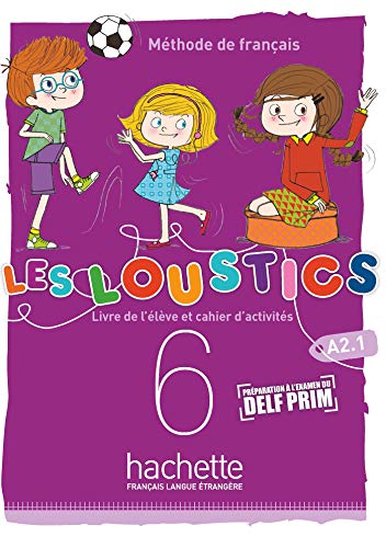 French textbook cover, “Les Loustics 6,” with illustrated children and a soccer ball.