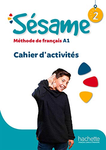 French language learning workbook "Sesame" with a boy listening intently.
