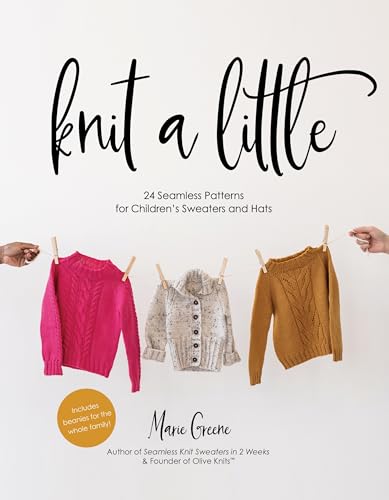 Book cover featuring knitted children’s sweaters and hats on a clothesline.