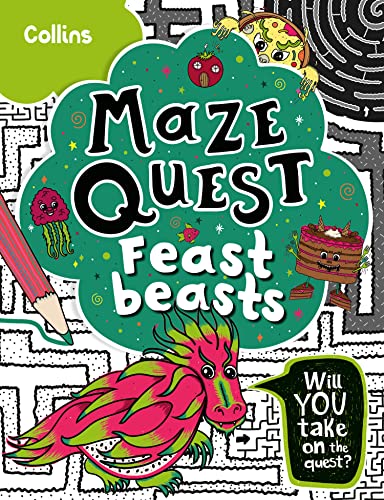 Book cover with colorful maze illustrations and fantastical creature designs.