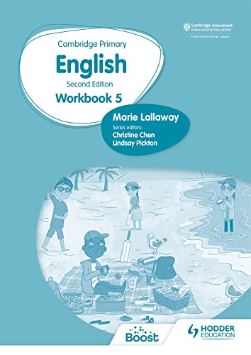Cambridge Primary English Workbook 5 cover with children on a beach.