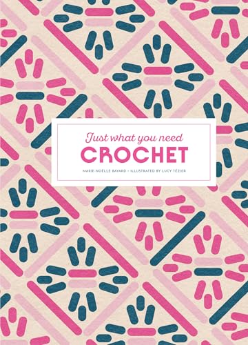 Book cover with a geometric pattern of pink and blue shapes on beige background.