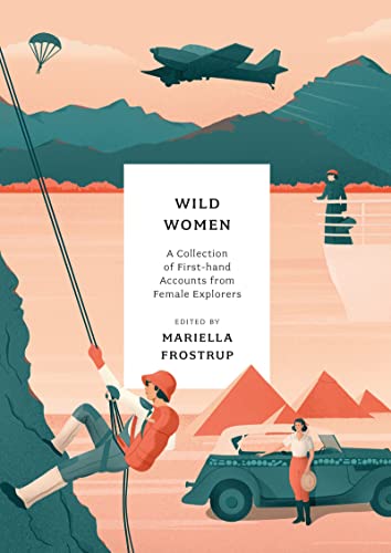 Book cover showing women exploring, with a climber, a vintage car, and an airplane.