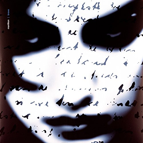 A vinyl record album cover with a shadowy face and scattered handwritten text.