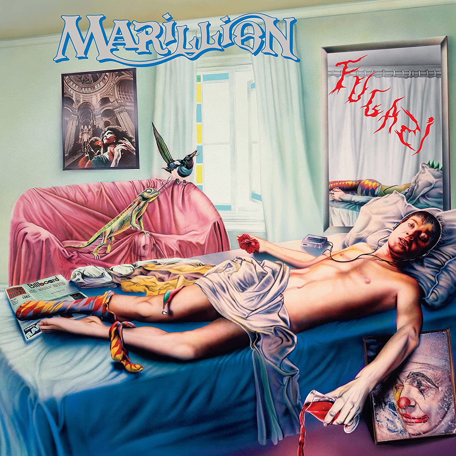 Album cover for Marillion’s “Fugazi” featuring a person on a bed.