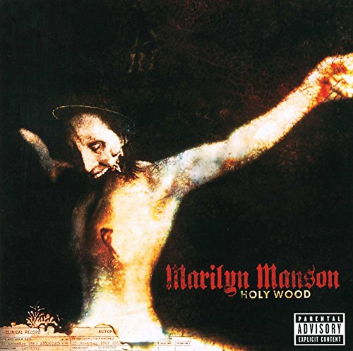 Marilyn Manson Holy Wood album cover featuring a stylized, pale figure against dark background.