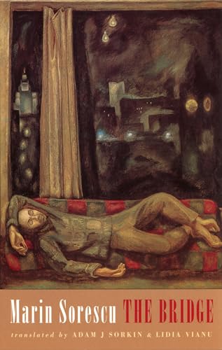 Book cover: a reclining man before a dark, abstract cityscape.