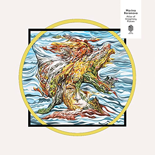Vinyl record cover with colorful, surreal illustration of a dragon-like face.