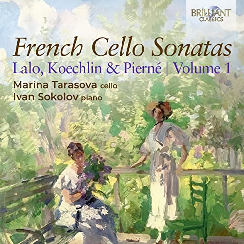CD cover: painting of two women in a garden, "French Cello Sonatas.