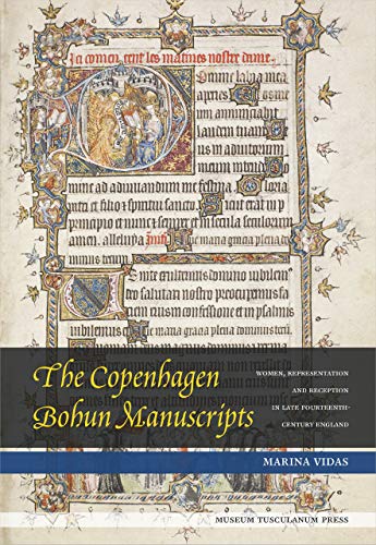 Illuminated manuscript page with ornate borders and text, book cover below.