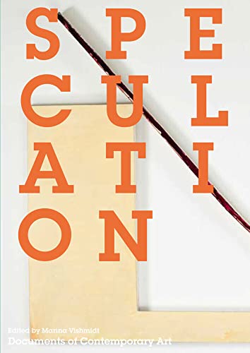 Book cover with orange text Speculation, a diagonal dark line, and a light-colored shape.