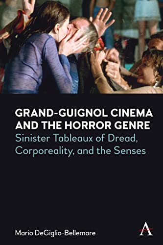 Book cover with a dramatic scene of two people embracing, horror genre study.