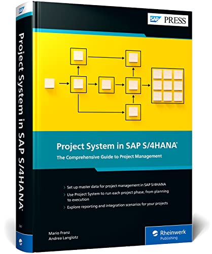 Book cover: "Project System in SAP S/4HANA" with flowchart diagram.