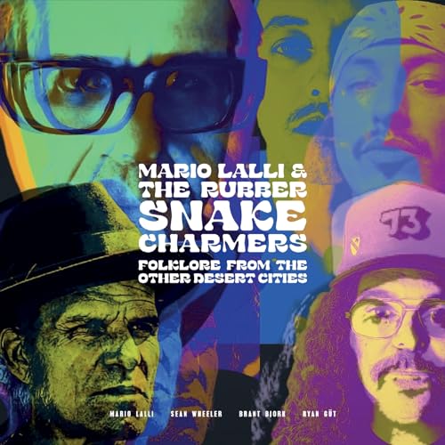 CD cover featuring portraits of musicians Mario Lalli & The Rubber Snake.