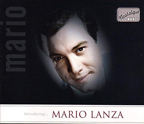 Close-up portrait of Mario Lanza on a CD cover, with text details.