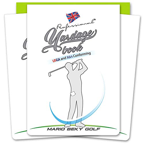 White yardage book cover with golfer silhouette and USGA/R&A logo.