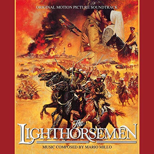 The image shows a CD cover with a battle scene and red border.