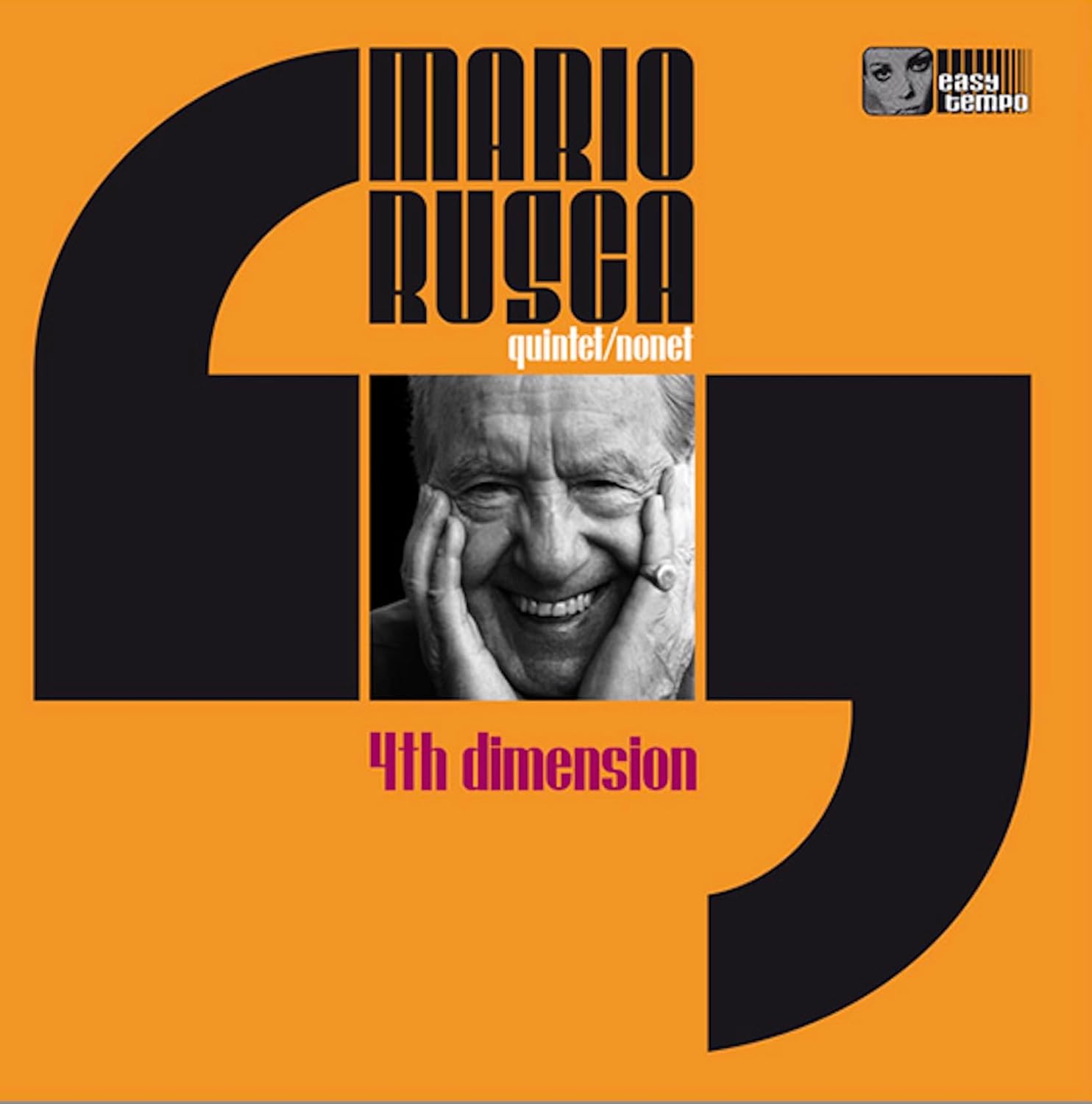 Vinyl record cover for Mario Rusca’s “4th Dimension” featuring a portrait.
