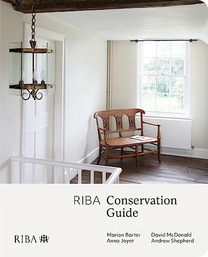 Book cover: “RIBA Conservation Guide” with a historic interior scene.