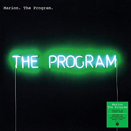 Album cover for “The Program” by Marion, featuring green neon text.