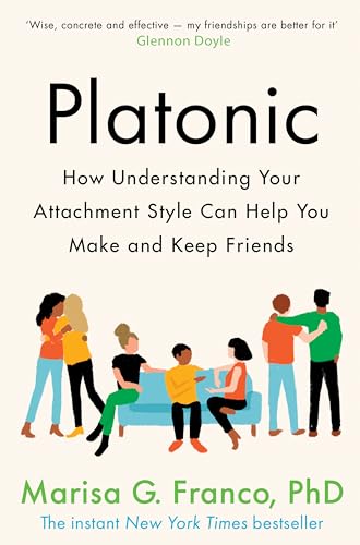 Book cover for Platonic by Marisa G. Franco featuring illustrations of people socializing.