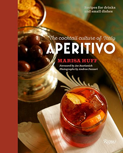 Book cover featuring an Italian aperitivo cocktail with snacks.