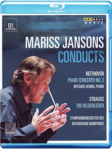 Blue-ray disc cover featuring Mariss Jansons conducting, with white and blue text on a blue background.