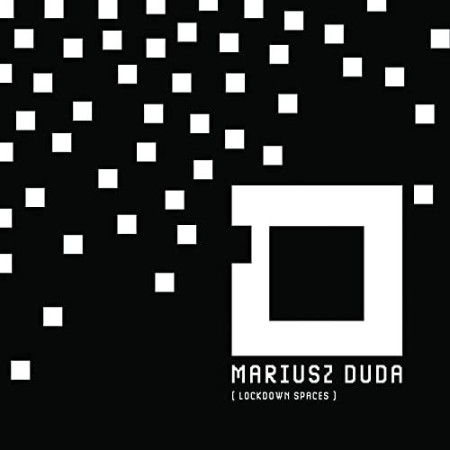 Black album cover with white squares and text “Mariusz Duda, Lockdown Spaces”.