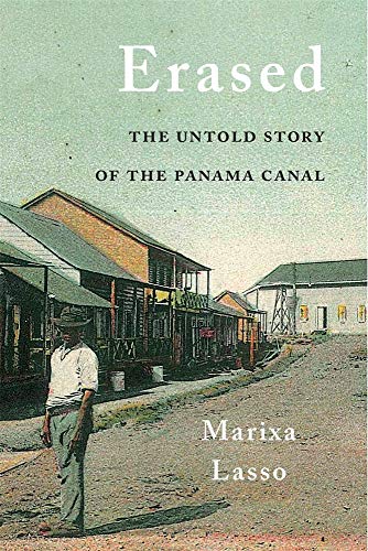 Book cover: “Erased” about the Panama Canal with a historical image.