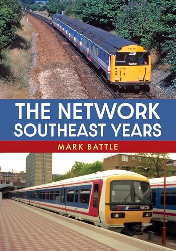 Book cover featuring two British trains, one on tracks, one at a station.