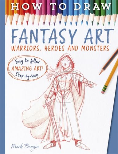 Book cover with a sketch of a hooded warrior and colored pencils.