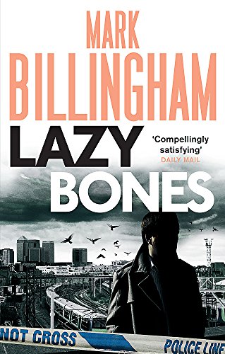 Book cover for "Lazy Bones" by Mark Billingham, featuring a silhouetted figure.