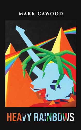 Book cover: geometric shapes, rainbow colors, and a dinosaur skeleton.
