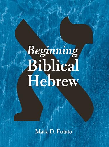 Book cover: "Beginning Biblical Hebrew" with a Hebrew character design.