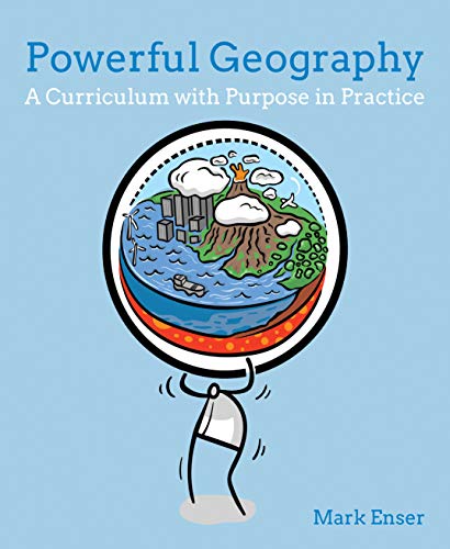 Book cover: "Powerful Geography" with illustrated Earth in a circle.