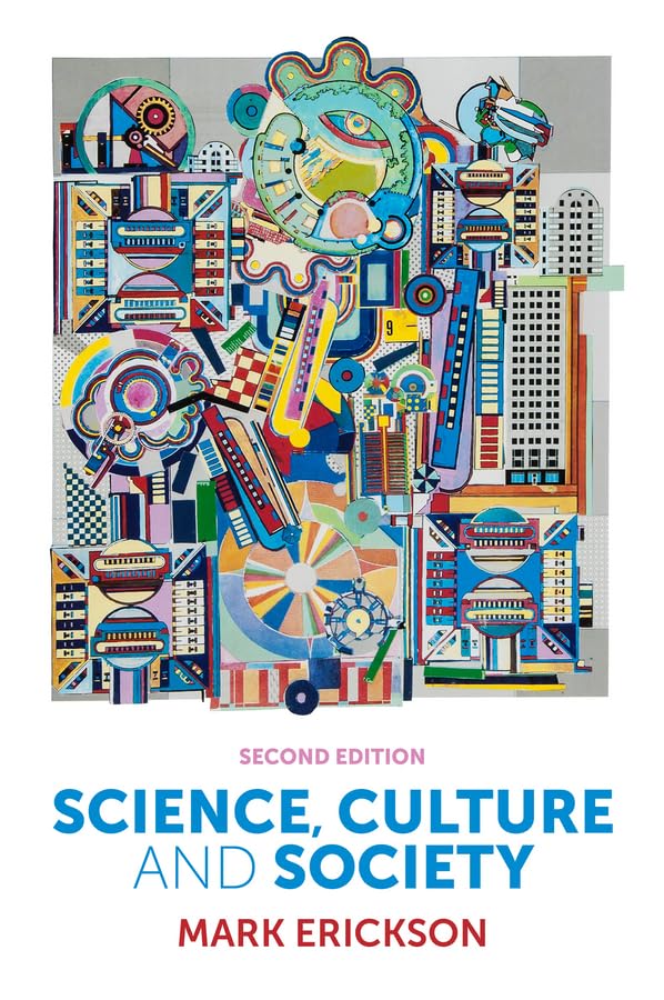 Book cover for “Science, Culture and Society” with colorful, abstract illustration.