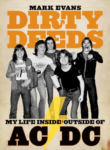 Book cover featuring a black and white photo of AC/DC band members.